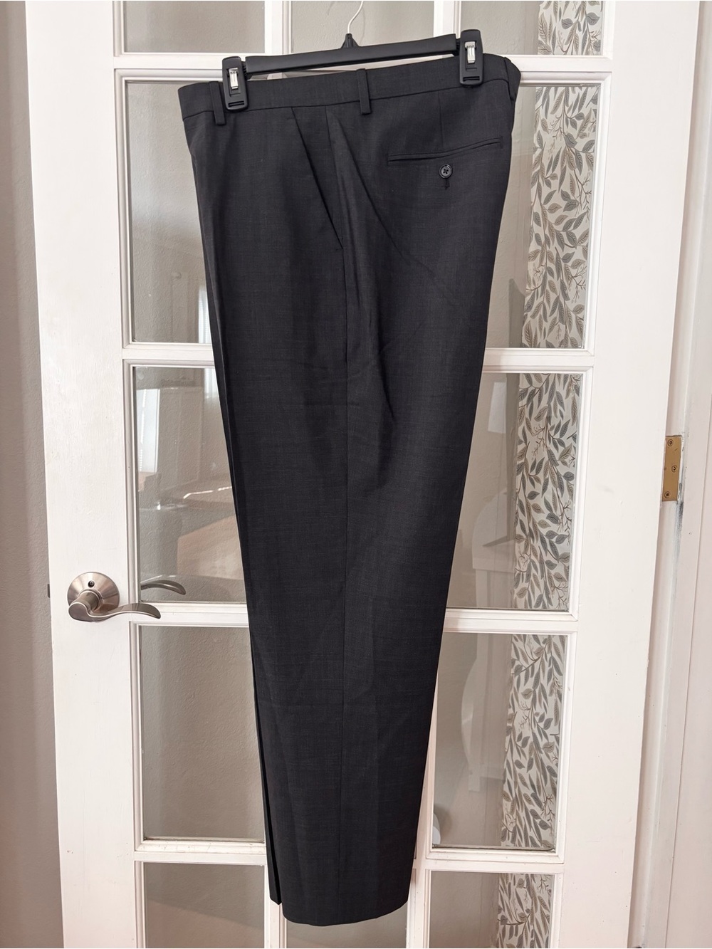 EXPRESS Classic Wool-Blend Modern Tech Suit Pant Charcoal 36 x 32